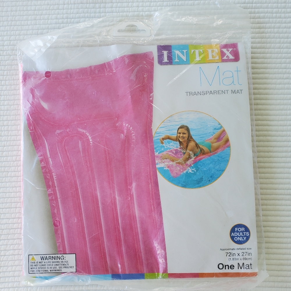 Intex Mat Pool Air Mattress Inflatable 2014 72" x 27" New Float Raft Pink Bright